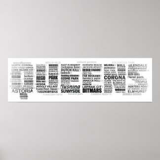 Queens New York Typography Photo ポスター