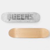 Queens New York Typography Skateboard スケートボード (横)