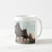 Queensboro橋、ニューヨークシティの1915年のヴィンテージ コーヒーマグカップ (正面右)