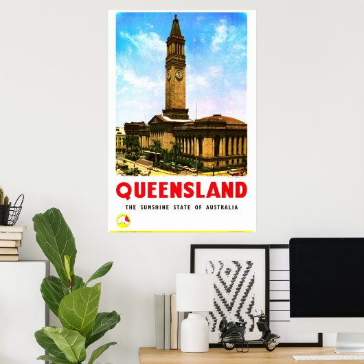 Queensland Sunshine State Brisbane ポスター (ホームオフィス)