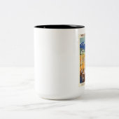 Queenstown、ニュージーランドのヴィンテージ旅行 ツートーンマグカップ (中央)