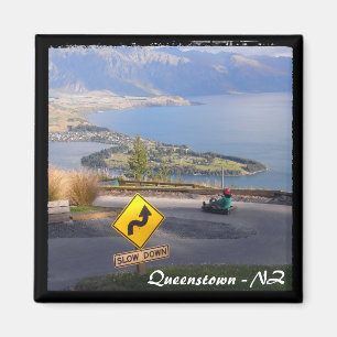 Queenstown、ニュージーランド-リュージュ2 (冷蔵庫用マグネット) マグネット