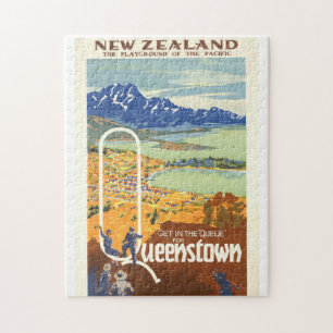 Queenstown, New Zealand ~ Vintage Travel ジグソーパズル
