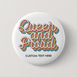 QUEER AND PROUD RAINBOW FLAG AESTHETICS '70 缶バッジ