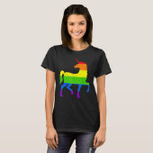 Queer Gay Pride Month Rainbow Flag Fantasy Unicorn Tシャツ (正面フル)