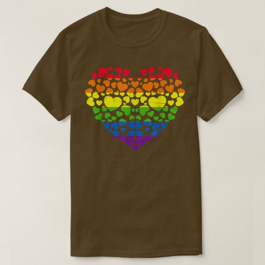 Queer Rainbow Heart Human Rights Gay Pride Month L Tシャツ (デザイン正面)