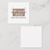 Queer Reads Cozy Feels – LGBTQ Pride Reading Aesth スクエア名刺 (正面/裏面)