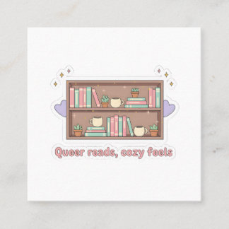 Queer Reads Cozy Feels – LGBTQ Pride Reading Aesth スクエア名刺