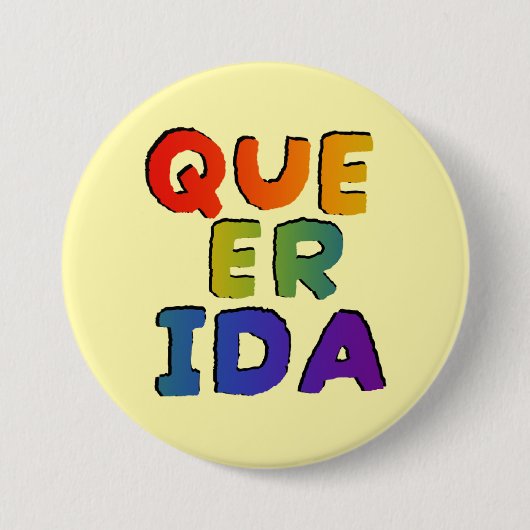 Queerida - クィアで愛されてる 缶バッジ (正面)