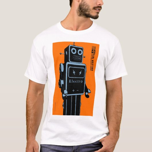 QuelstarはElectroManの錫のおもちゃのロボットをもてあそびます Tシャツ (正面)