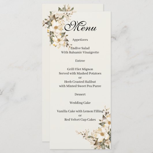 Quenceanera Magnolia Menu メニュー (正面/裏面)