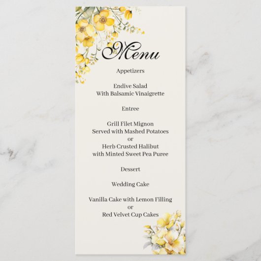 Quenceanera yellow gold Menu メニュー (正面)