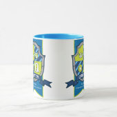 Quentin letter Q crest blue green name意味mag マグカップ (中央)