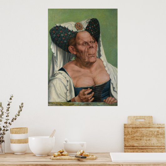 Quentin Massys – グロテスクな老婦人， 1515 ポスター (キッチン)