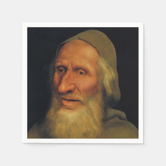Quentin Matsys – 老人の頭 スタンダードカクテルナプキン (正面)