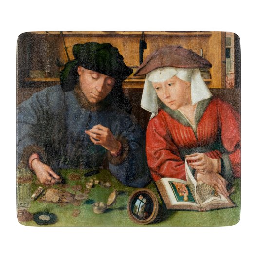 Quentin Matsys – 金貸し手とその妻 カッティングボード (正面)