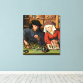 Quentin Matsys – 金貸し手とその妻 キャンバスプリント (インサイチュ (ウッドフロア))