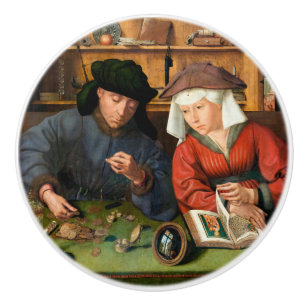 Quentin Matsys – 金貸し手とその妻 セラミックノブ
