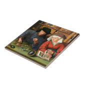 Quentin Matsys – 金貸し手とその妻 タイル (側面)