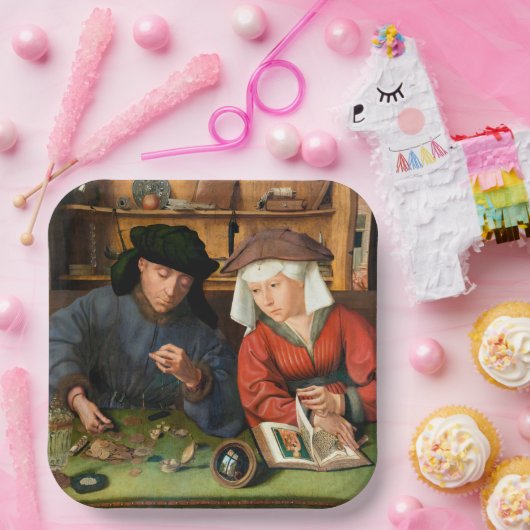 Quentin Matsys – 金貸し手とその妻 ペーパープレート (パーティー)