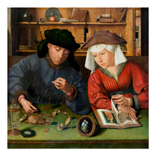 Quentin Matsys – 金貸し手とその妻 ポスター