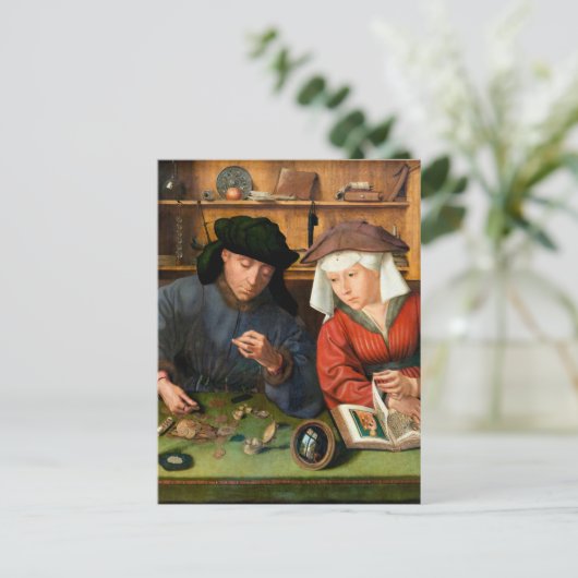 Quentin Matsys – 金貸し手とその妻 ポストカード (スタンド正面)