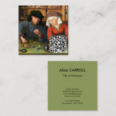 Quentin Matsys - Moneylender & His Wife - QR Code スクエア名刺 (正面/裏面)
