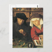 Quentin Matsys The Moneyrenderと彼の妻 ポストカード (正面/裏面)
