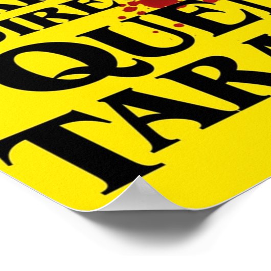 Quentin Taran書によって血痕が付けられ、指示された ポスター (角)