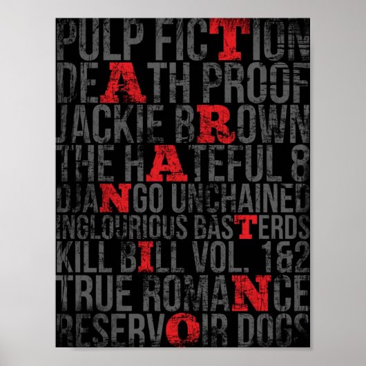 QUENTIN TARANTINOムービーヴィンテージグランジスタイル ポスター (正面)