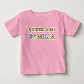 Querio mi Familia Español愛私の家族のスペイン人 ベビーTシャツ (正面)