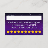 Quest王の日曜学校の刺激の穿孔器 名刺 (裏面)