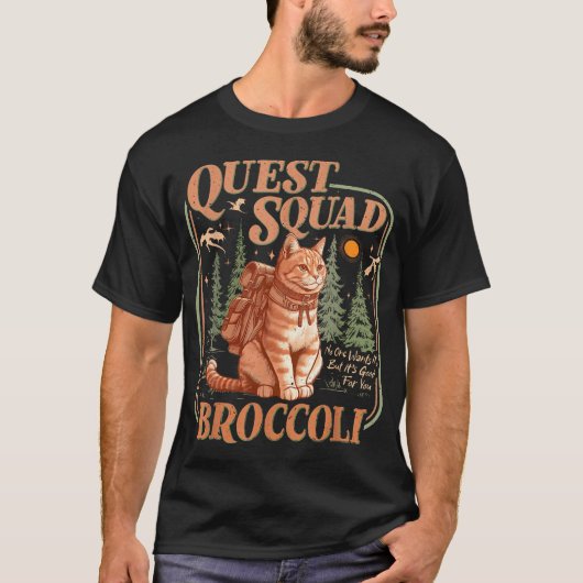  Quest Fantasy Squad Broccoli Kitten Cat Tシャツ (正面)