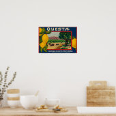 Questa Lemon LabelCorona(カリフォルニア州) ポスター (キッチン)