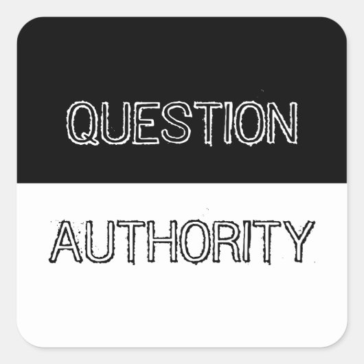 Question Authorityステッカー スクエアシール (正面)