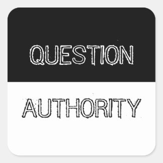 Question Authorityステッカー スクエアシール