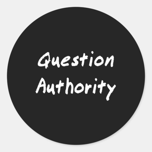 Question Authorityステッカー ラウンドシール (正面)