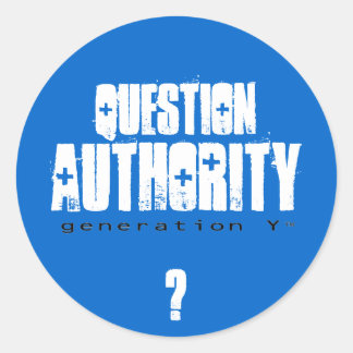 Question Authority IIステッカー ラウンドシール