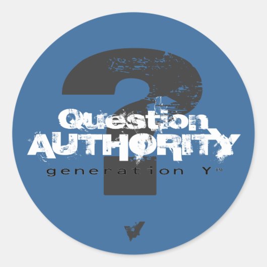 Question Authority Vステッカー ラウンドシール (正面)