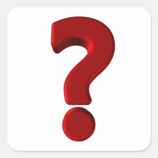 Question Markステッカー スクエアシール (正面)