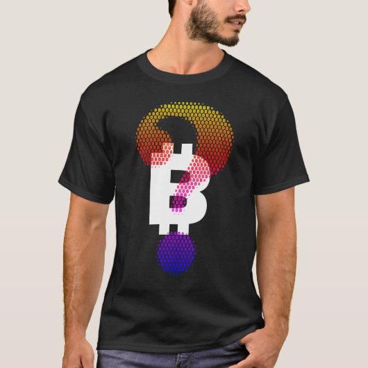 QUESTION MARK BITCOIN CRYPTO CURRENCYロゴTシャツ Tシャツ (正面)