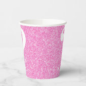 Question Mark Bridal Shower Party Pink Glitter 紙コップ (左)