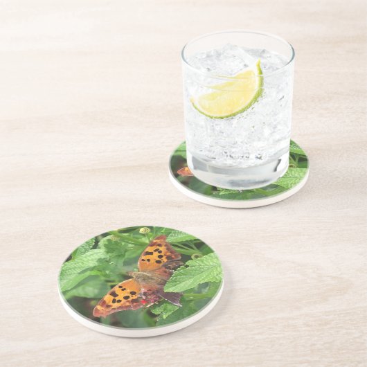 Question Mark Butterfly on Lantana コースター (側面)