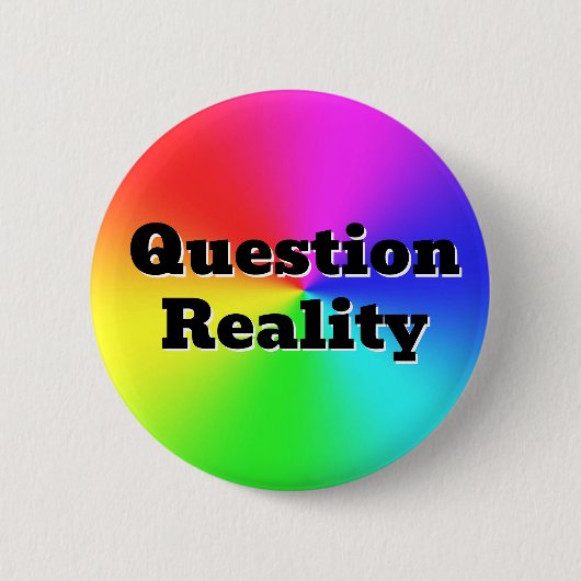 Question Reality（言葉を変える場合もある） 缶バッジ (正面)