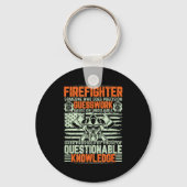 Questionable Knowledge Fireman Gift Proud Firefigh キーホルダー (正面)