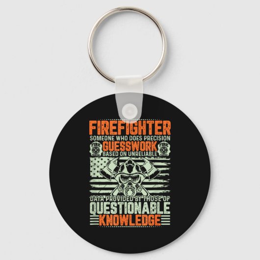 Questionable Knowledge Fireman Gift Proud Firefigh キーホルダー (正面)