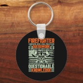 Questionable Knowledge Fireman Gift Proud Firefigh キーホルダー (正面)