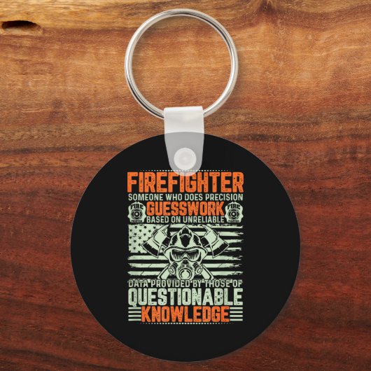 Questionable Knowledge Fireman Gift Proud Firefigh キーホルダー (正面)