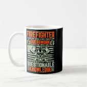 Questionable Knowledge Fireman Gift Proud Firefigh コーヒーマグカップ (左)