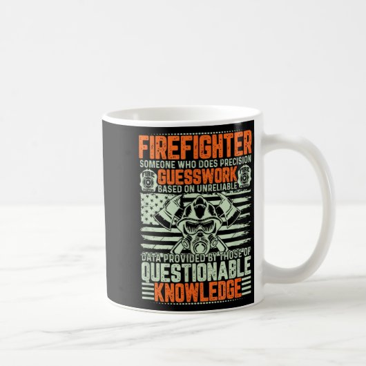 Questionable Knowledge Fireman Gift Proud Firefigh コーヒーマグカップ (右)